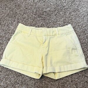 Dear John Pale Yellow Chino Roll-Cuff Shorts
